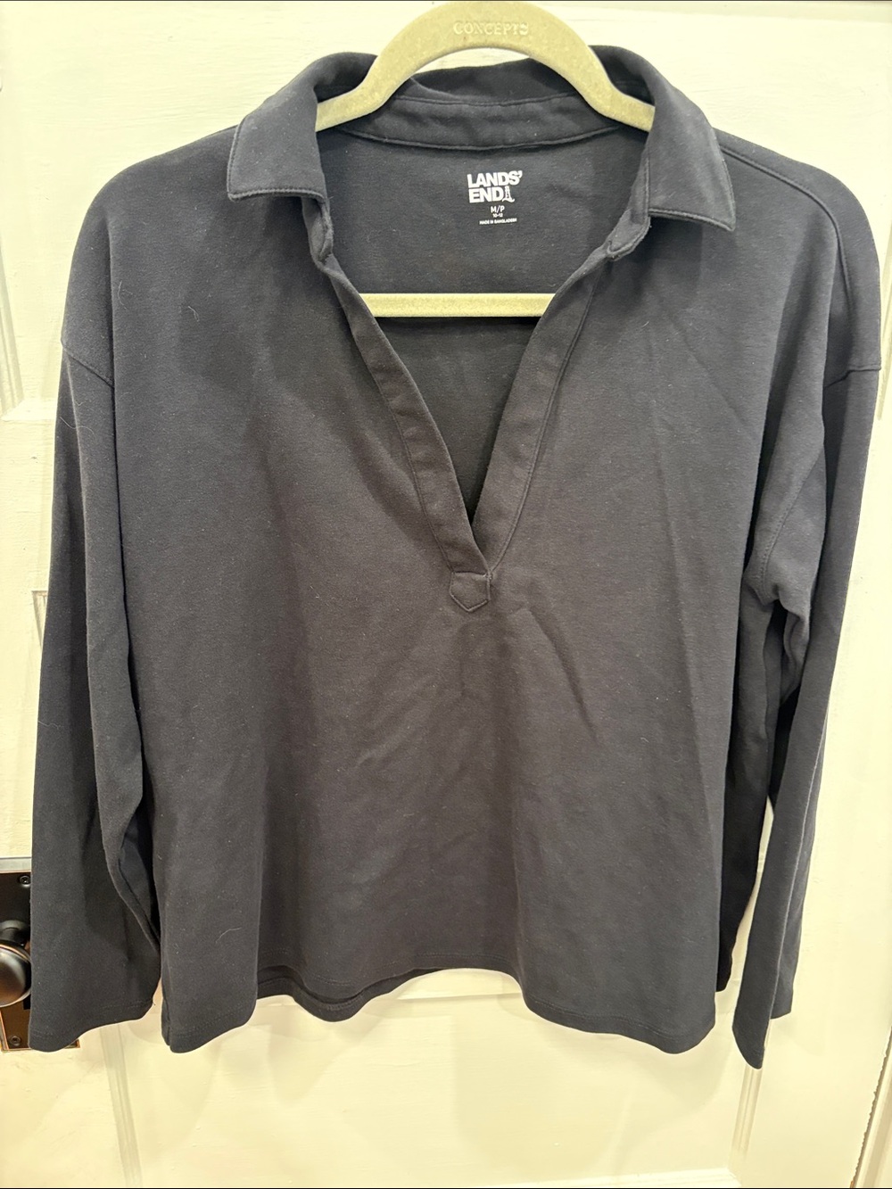 Lands' End Women's Long-Sleeve Polo Tunic in Navy